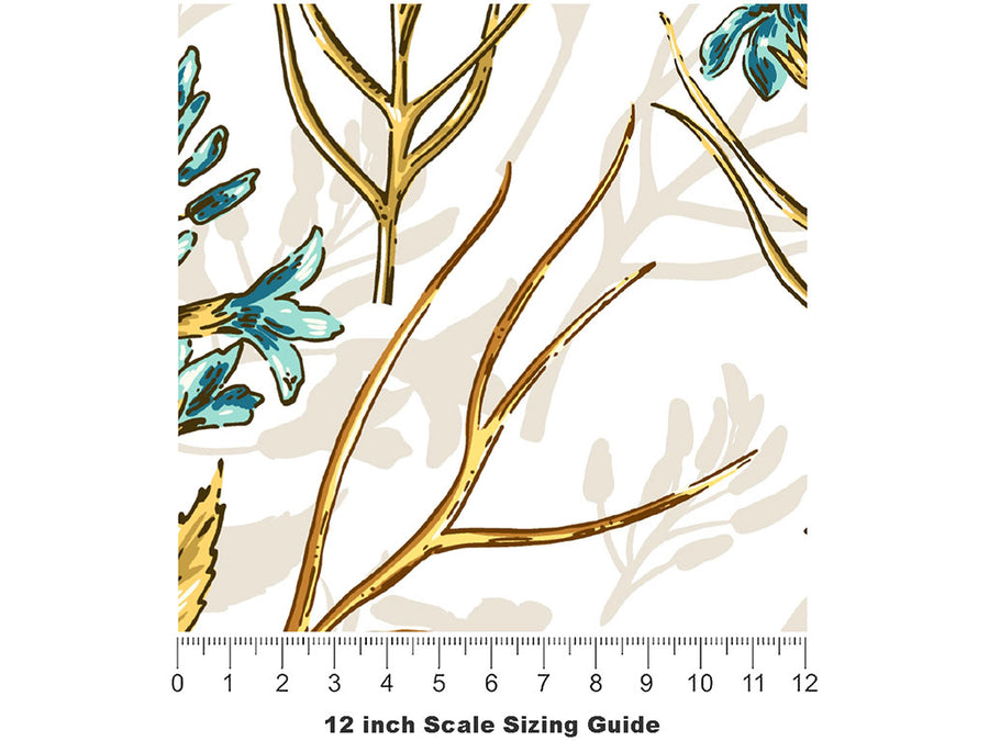 Growing Memories Floral Vinyl Film Pattern Size 12 inch Scale~Rwraps Growing Memories Floral Sizing Chart~2