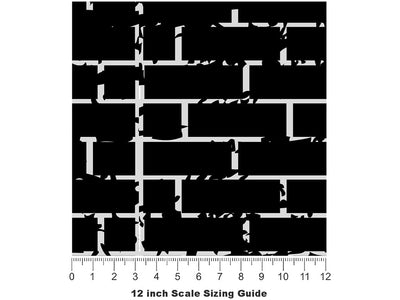 Grunge  Brick Vinyl Film Pattern Size 12 inch Scale~Rwraps Grunge  Brick Sizing Chart~3