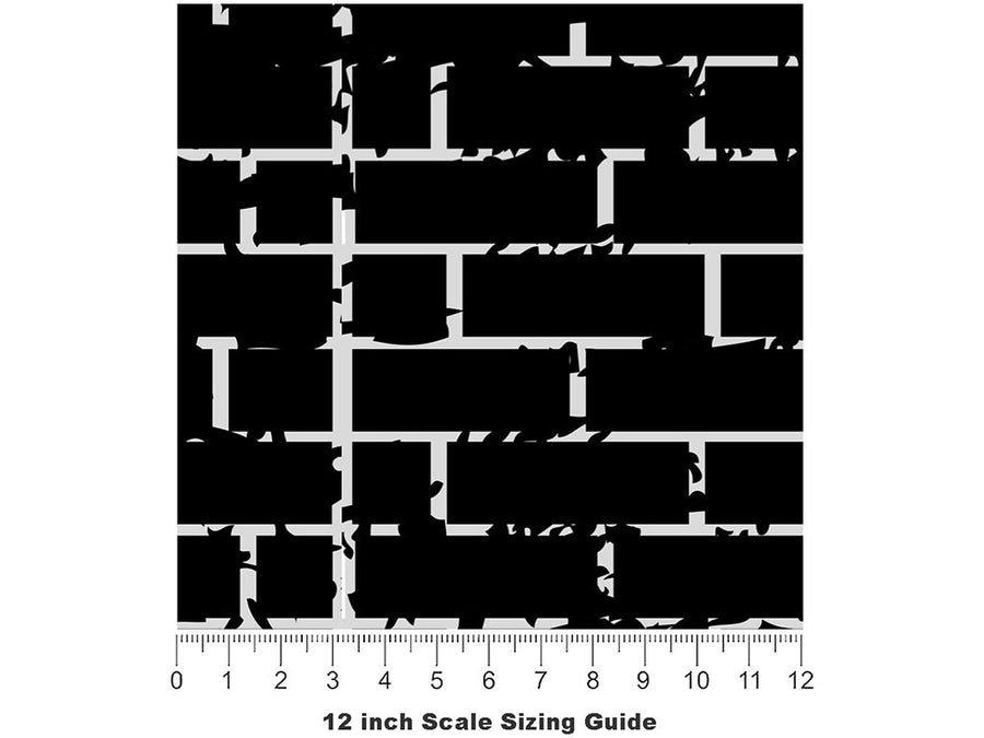 Grunge  Brick Vinyl Film Pattern Size 12 inch Scale~Rwraps Grunge  Brick Sizing Chart~3