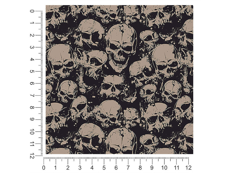 grunge death skull and bones 1ft x 1ft Craft Sheets