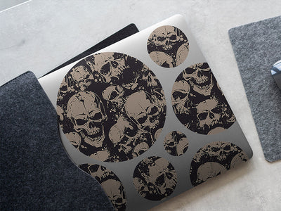 grunge death skull and bones DIY Laptop Stickers