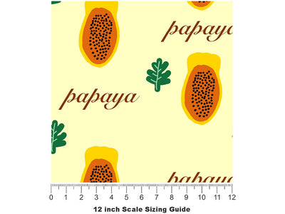 Guinea Gold Fruit Vinyl Film Pattern Size 12 inch Scale~Rwraps Guinea Gold Fruit Sizing Chart~2