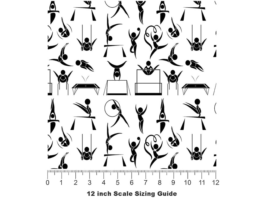 Gymnastics Practice Sport Vinyl Film Pattern Size 12 inch Scale~Rwraps Gymnastics Practice Sport Sizing Chart~2