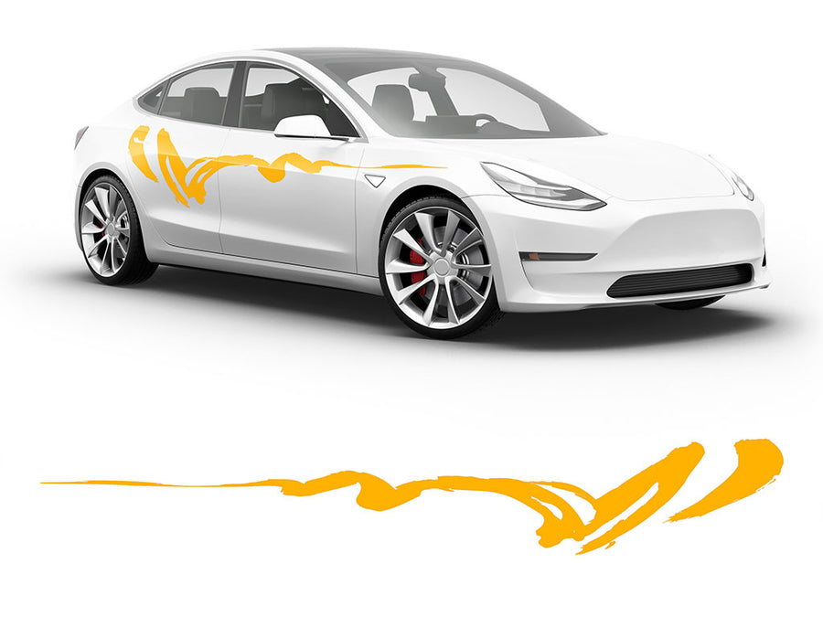 3M Sunflower Yellow Haiku Body Graphic~Full Side Auto Decal Kit~0