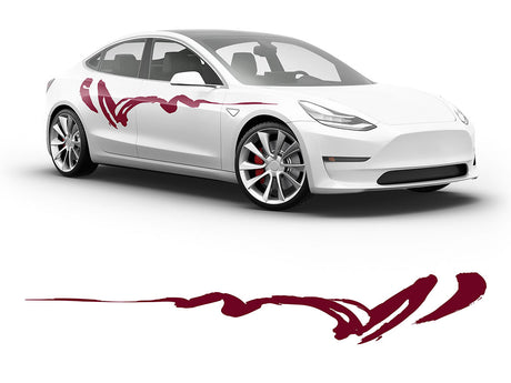 3M Burgundy Haiku Body Graphic~Full Side Auto Decal Kit~0