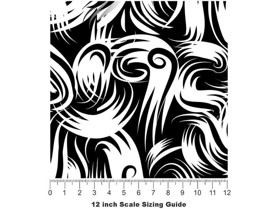 Hairy Ape Abstract Vinyl Film Pattern Size 12 inch Scale~Rwraps Hairy Ape Abstract Sizing Chart~2