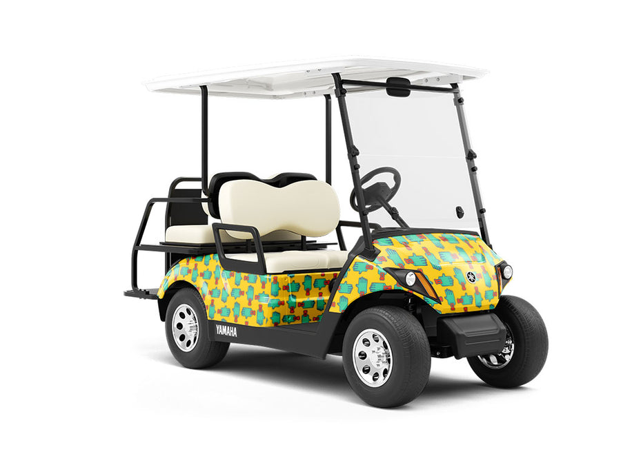 Handshake Horror Zombie Wrapped Golf Cart