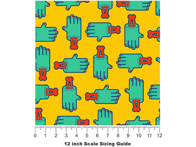 Handshake Horror Zombie Vinyl Film Pattern Size 12 inch Scale~Rwraps Handshake Horror Zombie Sizing Chart~2