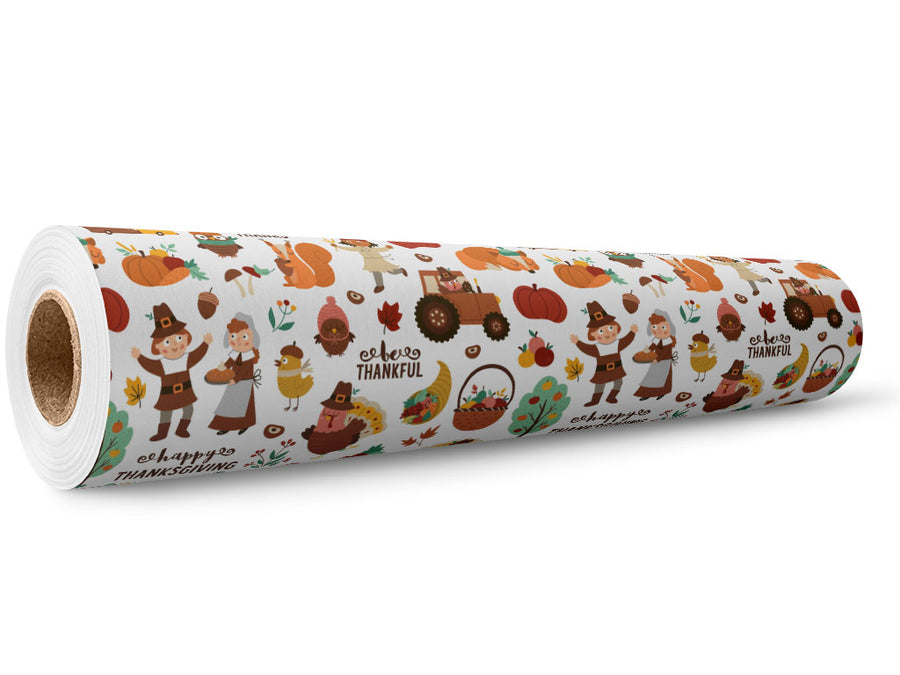 Happy Thanksgiving Americana Wrap Film Wholesale Roll~Rwraps Series 914 Digitally Printed Vinyl Roll~5
