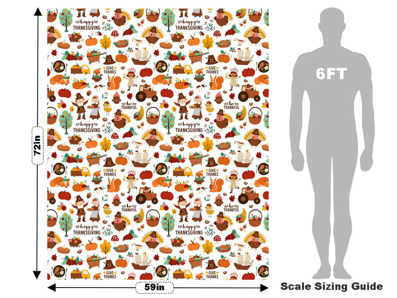 Happy Thanksgiving Americana Vehicle Wrap Scale~Rwraps Series 914 Happy Thanksgiving Americana Measurements~2