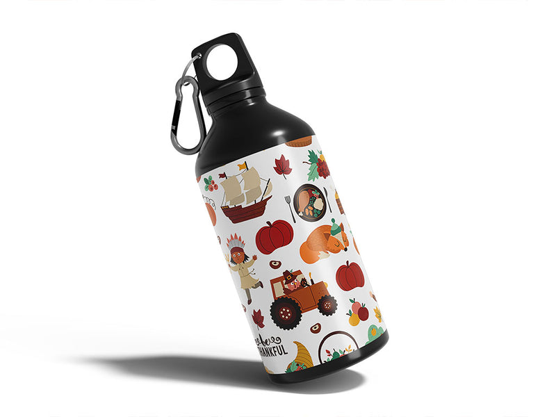 happy thanksgiving  Water Bottle DIY Stickers