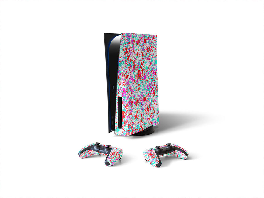 happy valentine paint splatter Sony PS5 DIY Skin