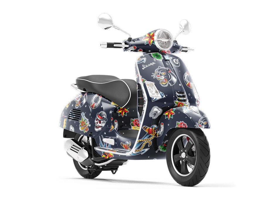 Hardcore Classic Tattoo Vespa Scooter Wrap Film