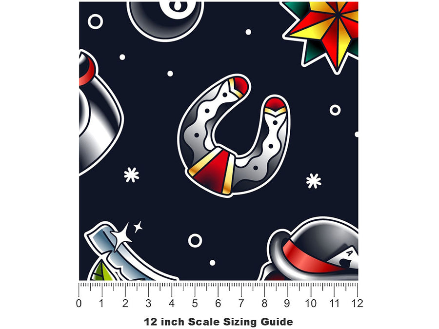 Hardcore Classic Tattoo Vinyl Film Pattern Size 12 inch Scale~Rwraps Hardcore Classic Tattoo Sizing Chart~2