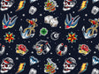 Hardcore Classic Tattoo Vinyl Wrap Pattern~Rwraps Series 914 Digitally Printed Vinyl Wrap~0