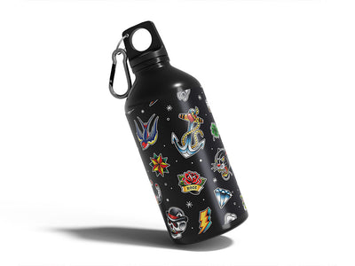 hardcore classic tattoo Water Bottle DIY Stickers