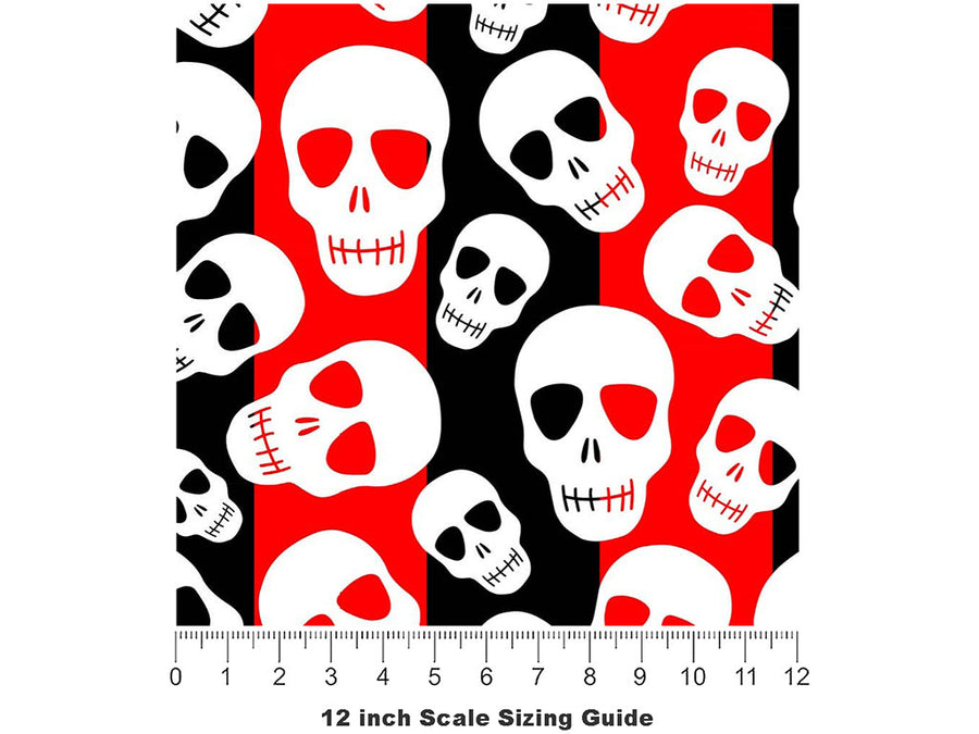Harlequin Heads Halloween Vinyl Film Pattern Size 12 inch Scale~Rwraps Harlequin Heads Halloween Sizing Chart~2