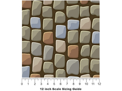 Harvest Brown Brick Vinyl Film Pattern Size 12 inch Scale~Rwraps Harvest Brown Brick Sizing Chart~3