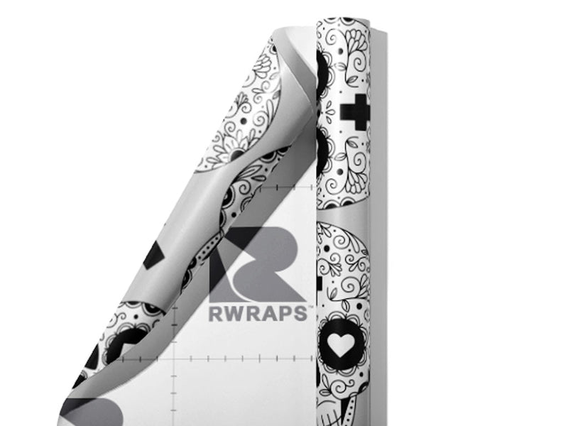 Heart Eyes Day of the Dead Wrap Film Sheets~Rwraps Series 914 Heart Eyes Day of the Dead Scrolled Sheet~3