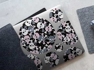 heart eyes skull and bones DIY Laptop Stickers