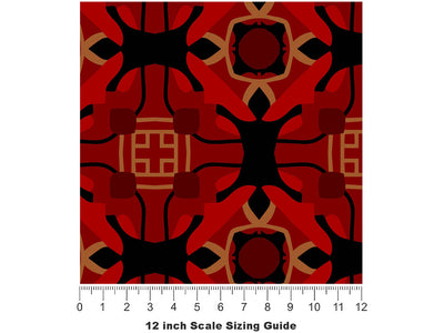Hearts Pounding Art Deco Vinyl Film Pattern Size 12 inch Scale~Rwraps Hearts Pounding Art Deco Sizing Chart~2
