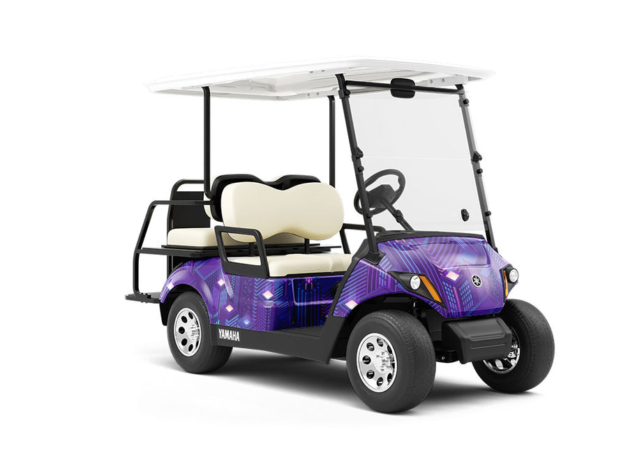 Helicopter View Cityscape Wrapped Golf Cart