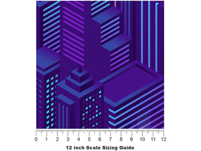 Helicopter View Cityscape Vinyl Film Pattern Size 12 inch Scale~Rwraps Helicopter View Cityscape Sizing Chart~3