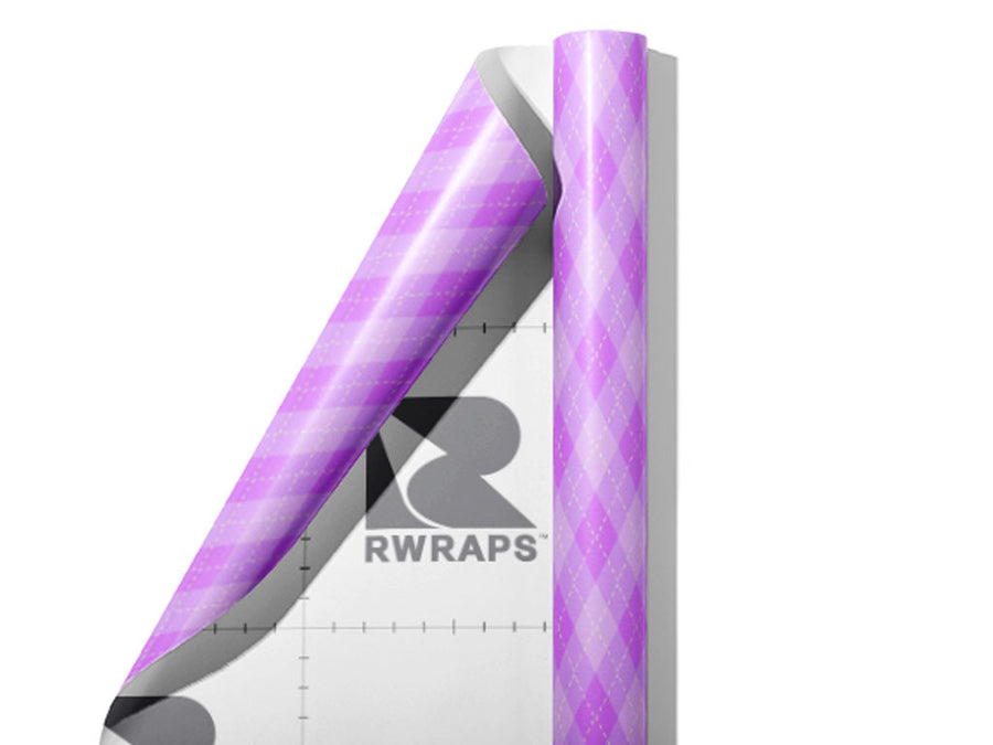 Heliotrope Dance Argyle Wrap Film Sheets~Rwraps Series 914 Heliotrope Dance Argyle Scrolled Sheet~3