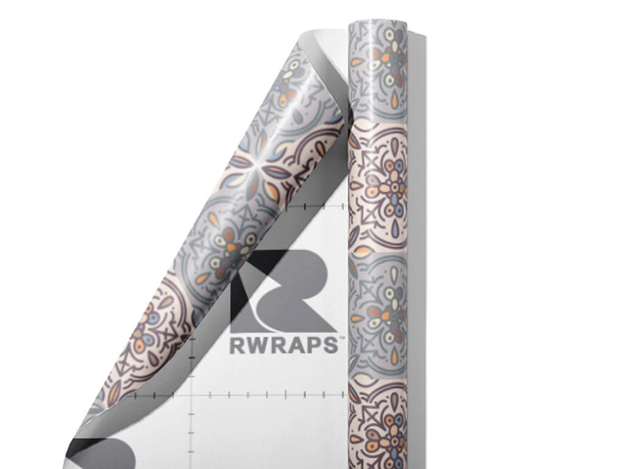 Heliotrope Tile Wrap Film Sheets~Rwraps Series 914 Heliotrope Tile Scrolled Sheet~4