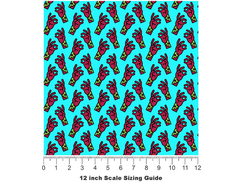 Helping Hands Zombie Vinyl Film Pattern Size 12 inch Scale~Rwraps Helping Hands Zombie Sizing Chart~2
