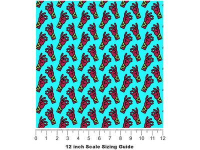 Helping Hands Zombie Vinyl Film Pattern Size 12 inch Scale~Rwraps Helping Hands Zombie Sizing Chart~2