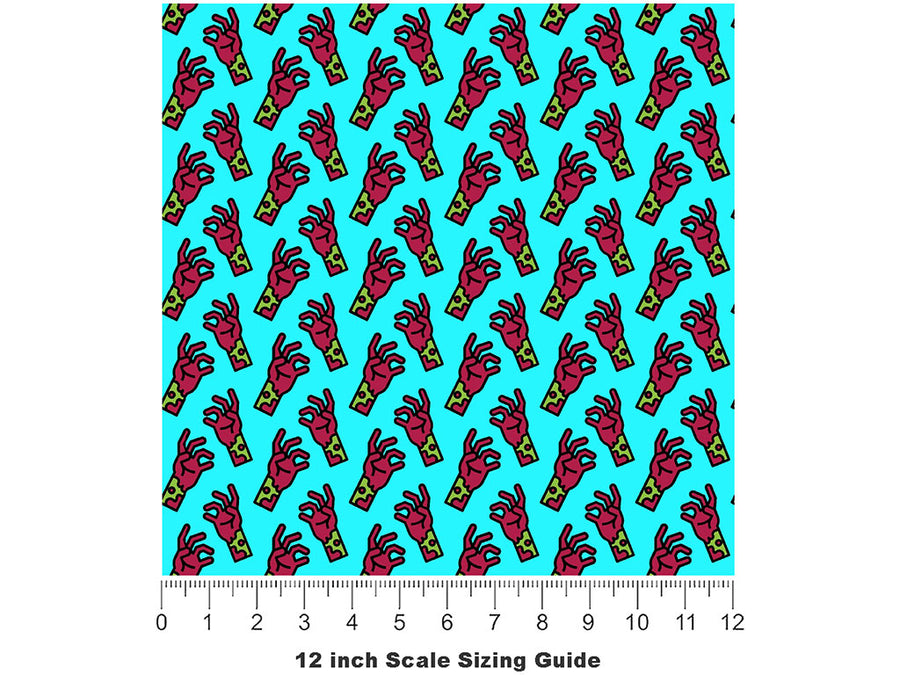Helping Hands Zombie Vinyl Film Pattern Size 12 inch Scale~Rwraps Helping Hands Zombie Sizing Chart~2