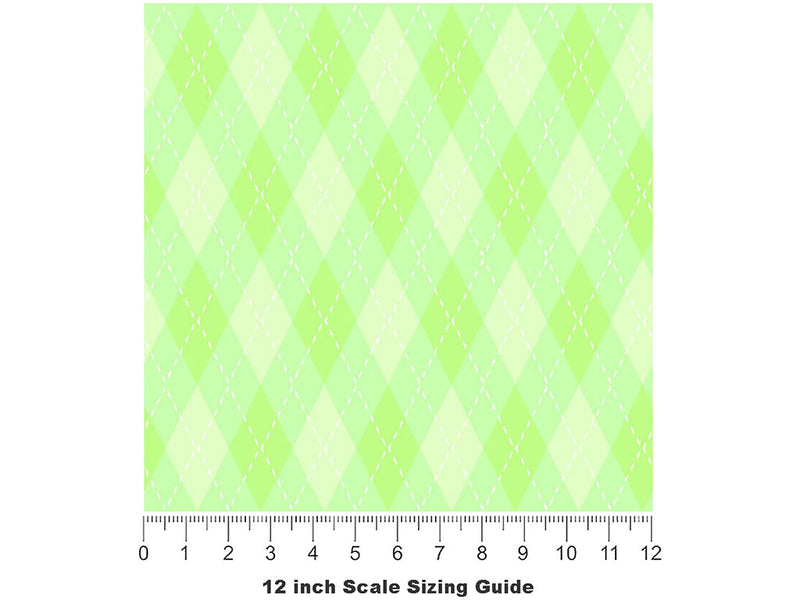 Herbal Mixture Argyle Vinyl Film Pattern Size 12 inch Scale~Rwraps Herbal Mixture Argyle Sizing Chart~2
