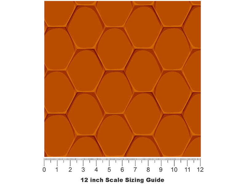 Hexagonal Tile Vinyl Film Pattern Size 12 inch Scale~Rwraps Hexagonal Tile Sizing Chart~3
