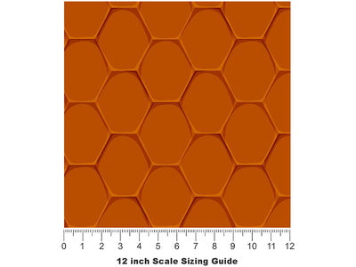 Hexagonal Tile Vinyl Film Pattern Size 12 inch Scale~Rwraps Hexagonal Tile Sizing Chart~3
