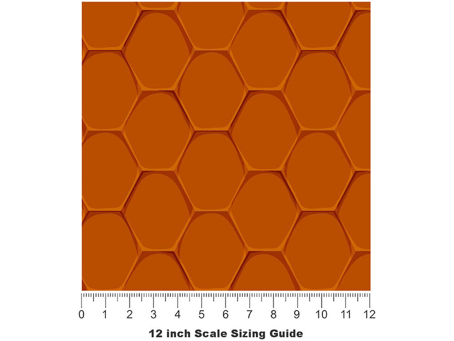 Hexagonal Tile Vinyl Film Pattern Size 12 inch Scale~Rwraps Hexagonal Tile Sizing Chart~3