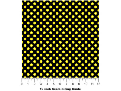 Hi Yellow Polka Dot Vinyl Film Pattern Size 12 inch Scale~Rwraps Hi Yellow Polka Dot Sizing Chart~2