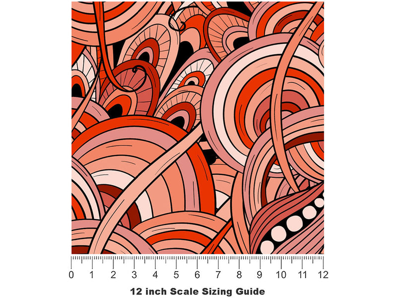 Hidden Dryads Floral Vinyl Film Pattern Size 12 inch Scale~Rwraps Hidden Dryads Floral Sizing Chart~2