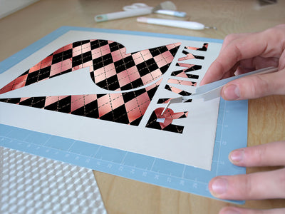 hidden flamingos argyle Easy Weed Craft Vinyl