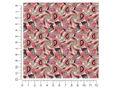 hidden hibiscus paisley 1ft x 1ft Craft Sheets