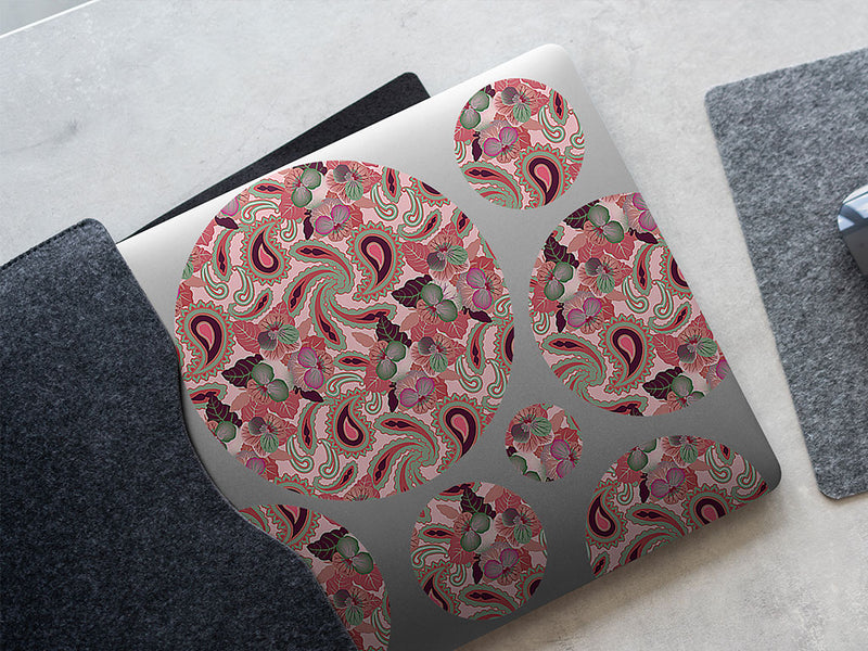 hidden hibiscus paisley DIY Laptop Stickers