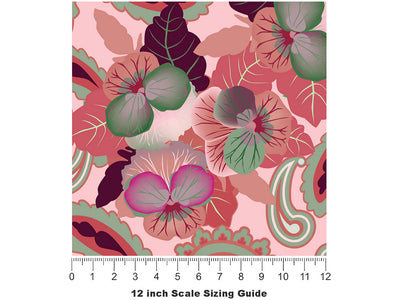Hidden Hibiscus Paisley Vinyl Film Pattern Size 12 inch Scale~Rwraps Hidden Hibiscus Paisley Sizing Chart~2