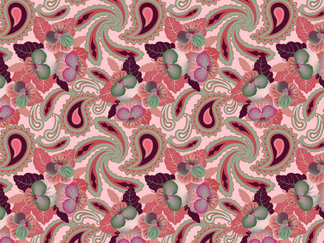 Hidden Hibiscus Paisley Vinyl Wrap Pattern~Rwraps Series 914 Digitally Printed Vinyl Wrap~0