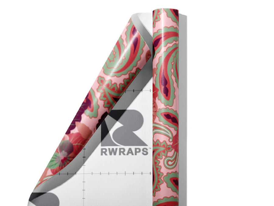 Hidden Hibiscus Paisley Wrap Film Sheets~Rwraps Series 914 Hidden Hibiscus Paisley Scrolled Sheet~3