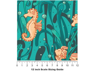 Hidden Horses Marine Life Vinyl Film Pattern Size 12 inch Scale~Rwraps Hidden Horses Marine Life Sizing Chart~2