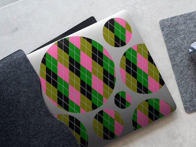 high contrast argyle DIY Laptop Stickers
