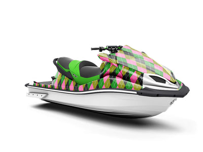 High Contrast Argyle Jet Ski Vinyl Customized Wrap