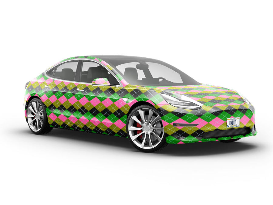 High Contrast Argyle Vehicle Vinyl Wrap