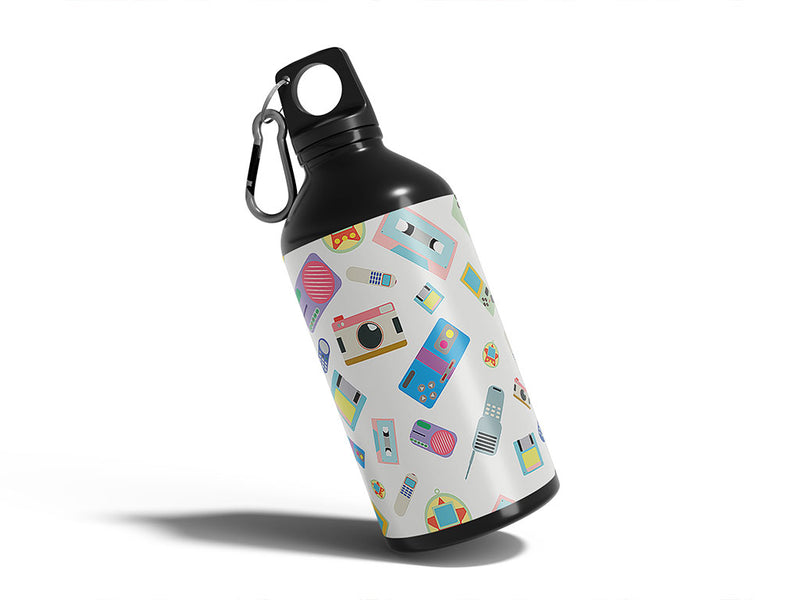 high tech retro Water Bottle DIY Stickers