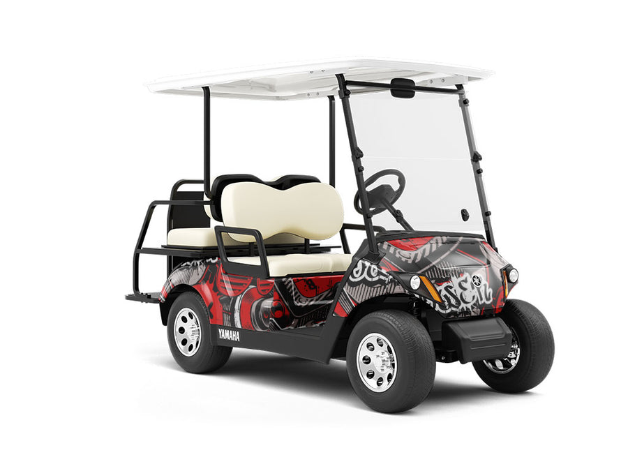 Hip Hop Beats Graffiti Wrapped Golf Cart